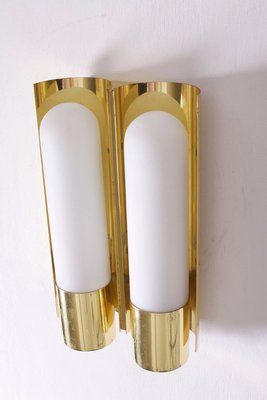 Brass and Glass Wall Lights or Sconces from Glashütte Limburg, 1970s, Set of 2-VLZ-632127