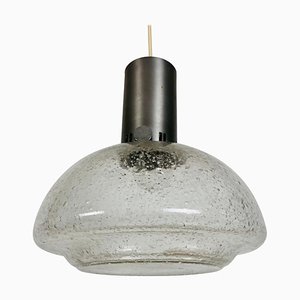 Brass and Ice Glass Pendant Lamp from Doria Leuchten, 1960s-PUK-1416528