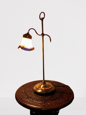 Brass and Italian Glass Vintage Table Lamp-SNX-1022903