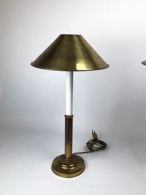 Brass and Lacquered Table Lamps by Tommaso Barbi, 1970s, Set of 2-OT-843776