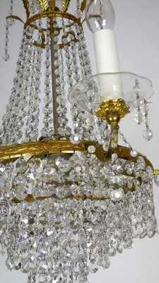 Brass and Lead Crystal Chandelier from Palwa, 1950s-NGU-1819526