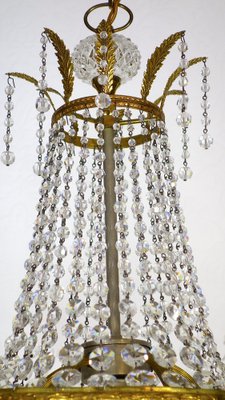 Brass and Lead Crystal Chandelier from Palwa, 1950s-NGU-1819526