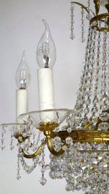 Brass and Lead Crystal Chandelier from Palwa, 1950s-NGU-1819526