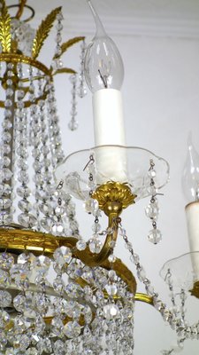 Brass and Lead Crystal Chandelier from Palwa, 1950s-NGU-1819526