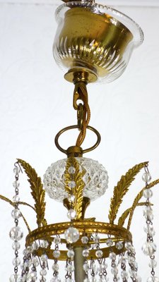 Brass and Lead Crystal Chandelier from Palwa, 1950s-NGU-1819526