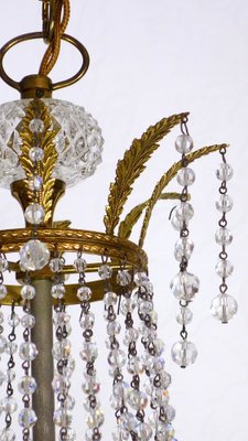 Brass and Lead Crystal Chandelier from Palwa, 1950s-NGU-1819526