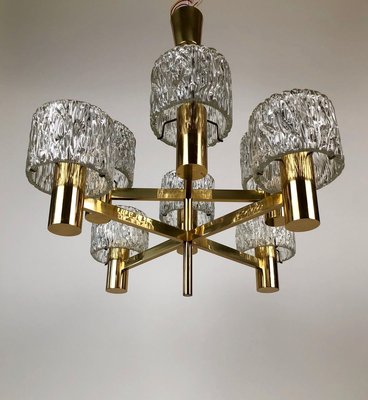 Brass and Lead Glass Pendant Lamp from J. T. Kalmar, Austria, 1965-BAF-763559