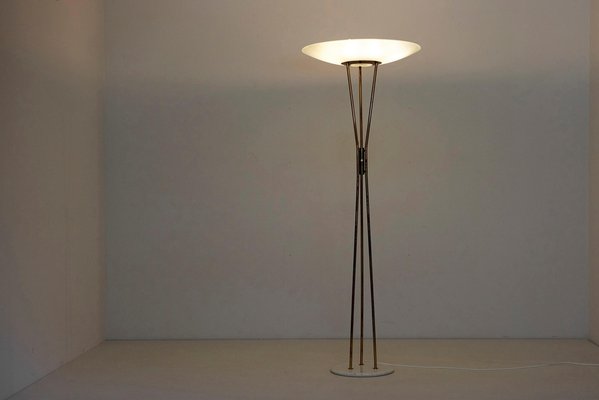 Brass and Marble Floor Lamp from Stilnovo, Italy, 1950s-SFD-1369744