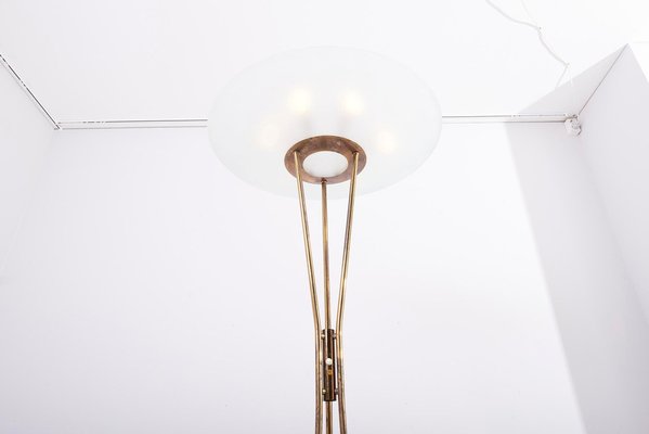 Brass and Marble Floor Lamp from Stilnovo, Italy, 1950s-SFD-1369744