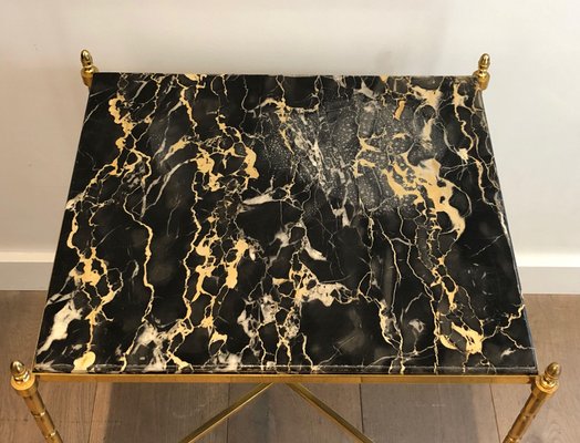 Brass and Marble Side Table from Maison Baguès-BA-1365407