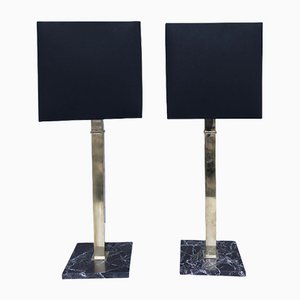 Brass and Marble Table Lamps, Italy, Set of 2-WIM-1091442