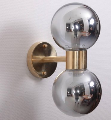 Brass and Mercury Glass Wall Lamp or Sconce in the Style of Stilnovo-VLZ-632007