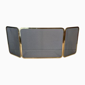 Brass and Mesh Fireguard, 1970s-BA-1784736