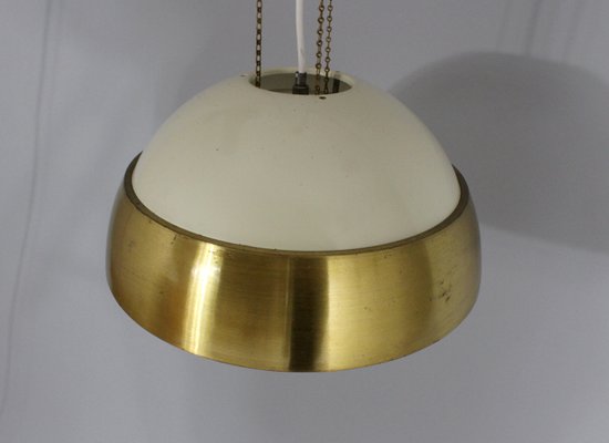 Brass and Metal Pendant Lamp from Napako, 1960s-CW-560712