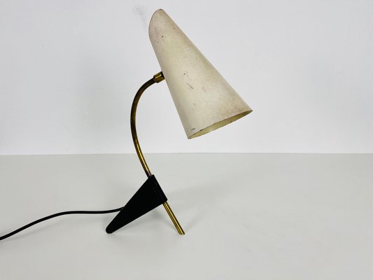 Brass and Metal Table Lamp attributed to Louis Kalff, 1950s-PUK-1416520