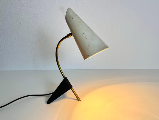 Brass and Metal Table Lamp attributed to Louis Kalff, 1950s-PUK-1416520