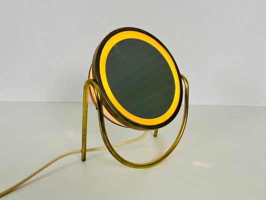 Brass and Metal Table Mirror, Italy, 1960s-PUK-1406763