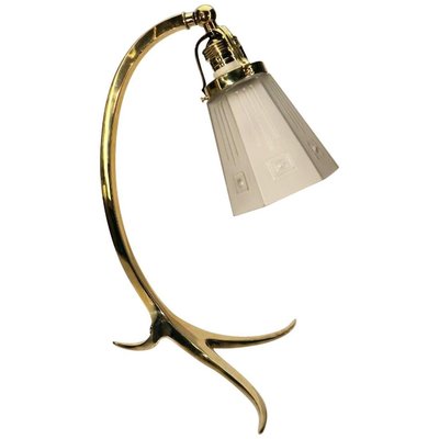 Brass and Milk Glass Shade Table Lamp, 1910-VDW-885981