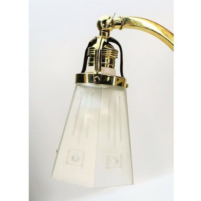 Brass and Milk Glass Shade Table Lamp, 1910-VDW-885981