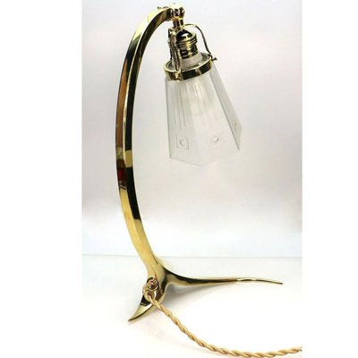 Brass and Milk Glass Shade Table Lamp, 1910-VDW-885981