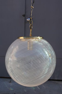 Brass and Murano Glass Ball Ceiling Lamp from VeArt, 1970s-EH-786343