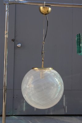 Brass and Murano Glass Ball Ceiling Lamp from VeArt, 1970s-EH-786343