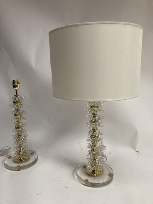 Brass and Murano Glass Lamps, Set of 2-VRR-1128608