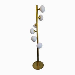 Brass and Murano Glass Spiral Floor Lamp-QLH-1807132