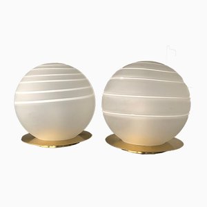 Brass and Murano Glass Table Lamps by Angelo Brotto for Esperia, 1970s, Set of 2-OT-674919