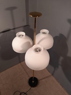 brass and Opaline Glass Model LTA3B 3-Light Floor Lamp by Ignazio Gardella for Azucena, 2000s-OHK-1148233