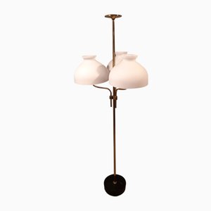 brass and Opaline Glass Model LTA3B 3-Light Floor Lamp by Ignazio Gardella for Azucena, 2000s-OHK-1148233