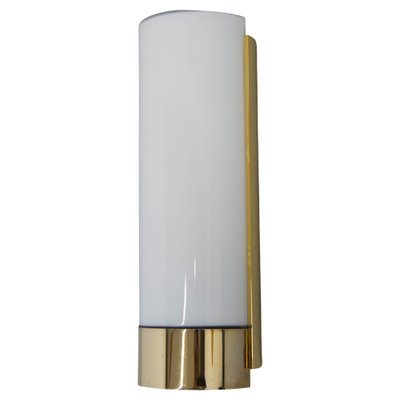 Brass and Opaline Glass Wall Lamp from Glashutte Limburg, 1970s-TZ-1317958