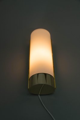 Brass and Opaline Glass Wall Lamp from Glashutte Limburg, 1970s-TZ-1317958