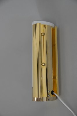 Brass and Opaline Glass Wall Lamp from Glashutte Limburg, 1970s-TZ-1317958