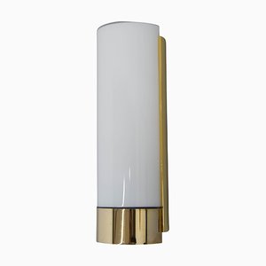 Brass and Opaline Glass Wall Lamp from Glashutte Limburg, 1970s-TZ-1317958