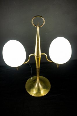 Brass and Opaline Murano Glass Table Lamp-MBH-1052806