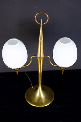 Brass and Opaline Murano Glass Table Lamp-MBH-1052806