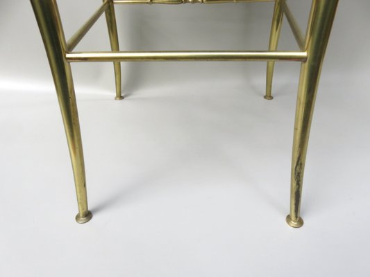 Brass and Red Velvet Chiavari Chair, Italy, 1960s-EY-1078698