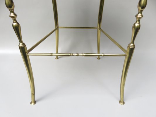 Brass and Red Velvet Chiavari Chair, Italy, 1960s-EY-1078698