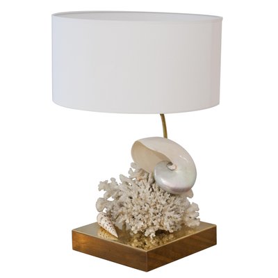 Brass and Seashell Table Lamps, Spain, 1980, Set of 2-UZ-1003985