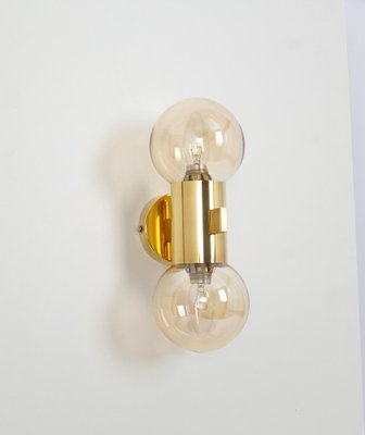 Brass and Smoked Glass Sconces in the style of Sciolari, Germany, 1970s, Set of 2-UGR-1791984