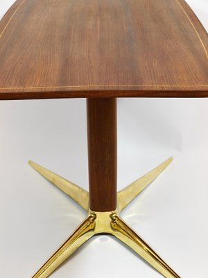 Brass and Walnut Coffee Table attributed to Oswald Haerdtl for Hagenauer, Vienna, Austria, 1950s-MWV-1751063