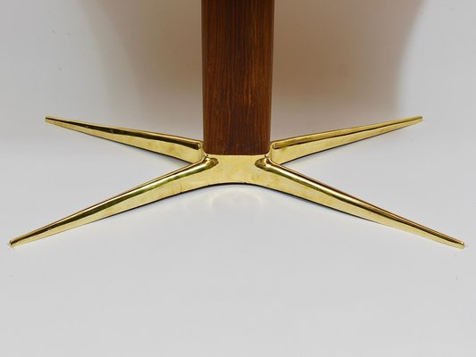 Brass and Walnut Coffee Table attributed to Oswald Haerdtl for Hagenauer, Vienna, Austria, 1950s-MWV-1751063