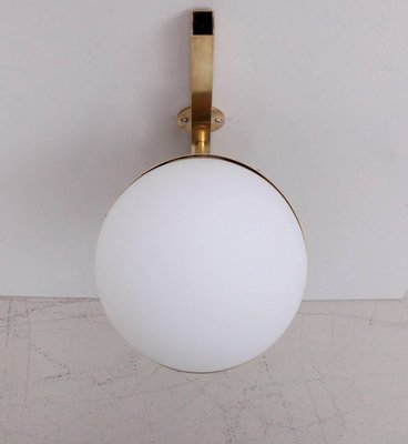 Brass and White Glass Sconce in the Style of Stilnovo-VLZ-631900