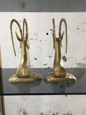 Brass Antelope Bookends, 1950s, Set of 2-LCU-689751