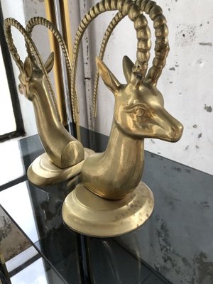 Brass Antelope Bookends, 1950s, Set of 2-LCU-689751