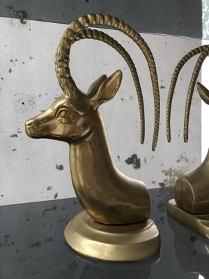 Brass Antelope Bookends, 1950s, Set of 2-LCU-689751