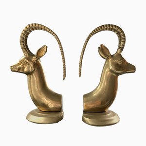 Brass Antelope Bookends, 1950s, Set of 2-LCU-689751