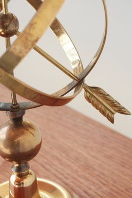 Brass Arrowed Armillary Sphere Table Lamp-YRI-1393228