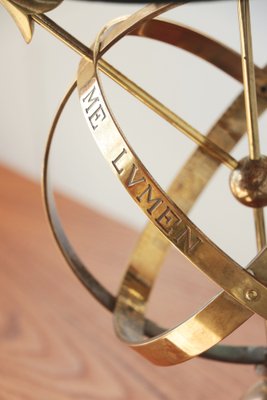 Brass Arrowed Armillary Sphere Table Lamp-YRI-1393228